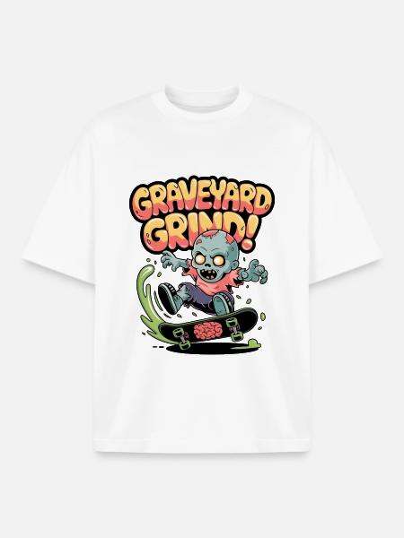 Friedhofs-Grind! - Boxy Heavyweight Unisex Organic T-Shirt von Stanley/Stella - Weiß