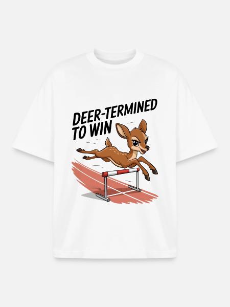 Deer-Termined pour gagner - T-shirt unisexe boxy épais biologique Stanley/Stella - blanc