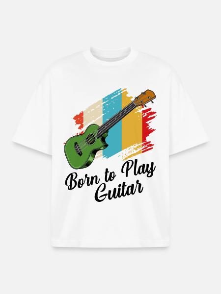 Gitarre - Boxy Heavyweight Unisex Organic T-Shirt von Stanley/Stella - Weiß