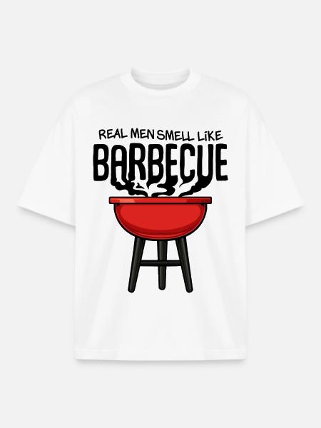 Red Kettle Grill Illustration - T-shirt unisexe boxy épais biologique Stanley/Stella - blanc