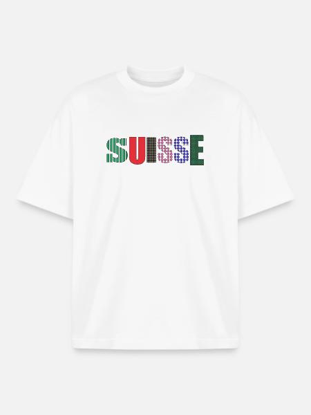 SUISSE. PAYS - T-shirt unisexe boxy épais biologique Stanley/Stella - blanc