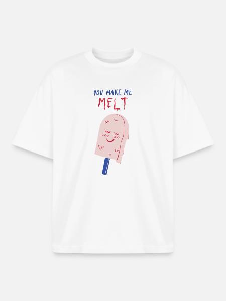 you make me melt icecream - Boxy Heavyweight Unisex Organic T-Shirt by Stanley/Stella - white