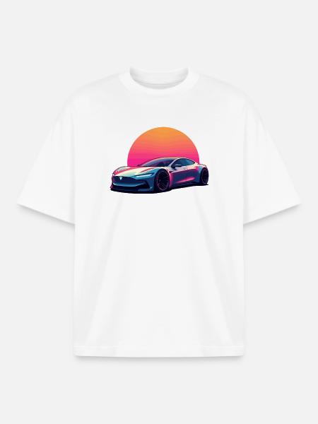Electric Wave - Boxy Heavyweight Unisex Organic T-Shirt by Stanley/Stella - white
