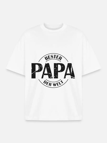 Bester Papa der Welt - Boxy Heavyweight Unisex Organic T-Shirt von Stanley/Stella - Weiß