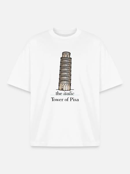 the italic Tower - Boxy Heavyweight Unisex Organic T-Shirt von Stanley/Stella - Weiß