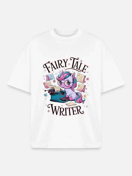 Fairy Tale Writer - Boxy Heavyweight Unisex Organic T-Shirt by Stanley/Stella - white