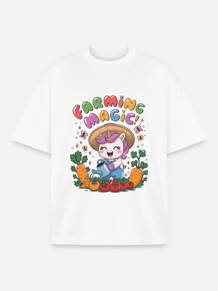 Farming Magic! - Boxy Heavyweight Unisex Organic T-Shirt by Stanley/Stella - white