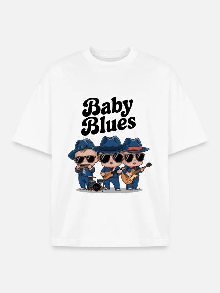Baby Blues - T-shirt unisexe boxy épais biologique Stanley/Stella - blanc
