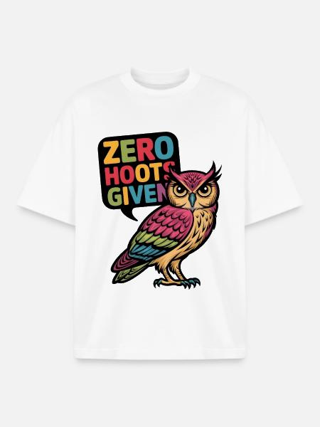 Zero Hoots Given - Boxy Heavyweight Unisex Organic T-Shirt by Stanley/Stella - white