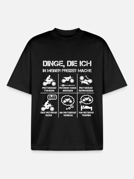 Freizeit - Motorradfahrer - Biker - Boxy Heavyweight Unisex Organic T-Shirt von Stanley/Stella - Schwarz
