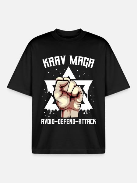 Krav Maga - Boxy Heavyweight Unisex Organic T-Shirt by Stanley/Stella - black