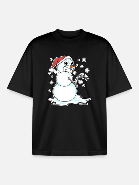 Snowman funny - Boxy Heavyweight Unisex Organic T-Shirt by Stanley/Stella - black