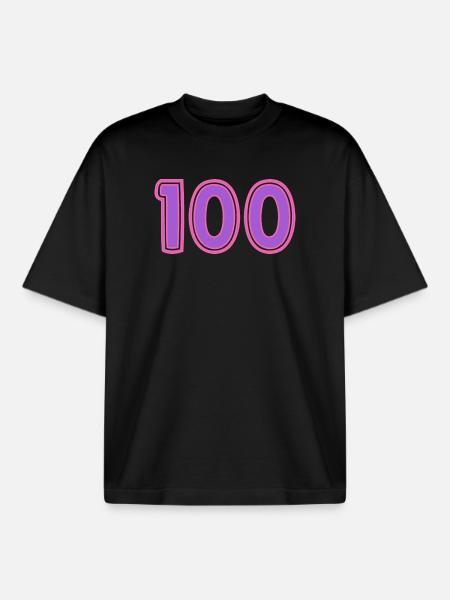 100. 100 YEARS. 100th ANNIVERSARY - Boxy Heavyweight Unisex Organic T-Shirt by Stanley/Stella - black