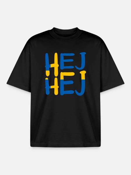 HEJ HEJ SWEDEN - Boxy Heavyweight Unisex Organic T-Shirt by Stanley/Stella - black