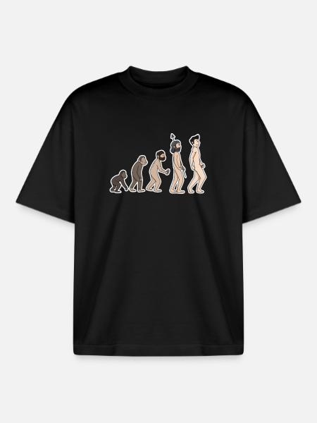évolution - T-shirt unisexe boxy épais biologique Stanley/Stella - noir