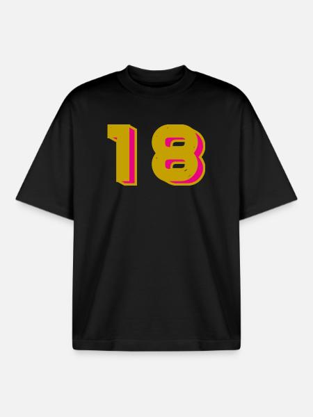 18 - Boxy Heavyweight Unisex Organic T-Shirt by Stanley/Stella - black