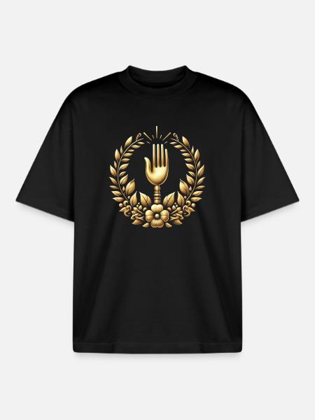 Gourmet Fork Logo - Boxy Heavyweight Unisex Organic T-Shirt by Stanley/Stella - black