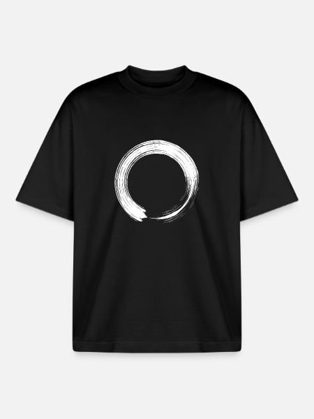 Circle design icon brush white - Boxy Heavyweight Unisex Organic T-Shirt by Stanley/Stella - black