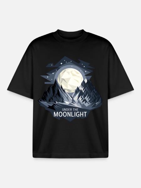 Under The Moonlight - Boxy Heavyweight Unisex Organic T-Shirt by Stanley/Stella - black
