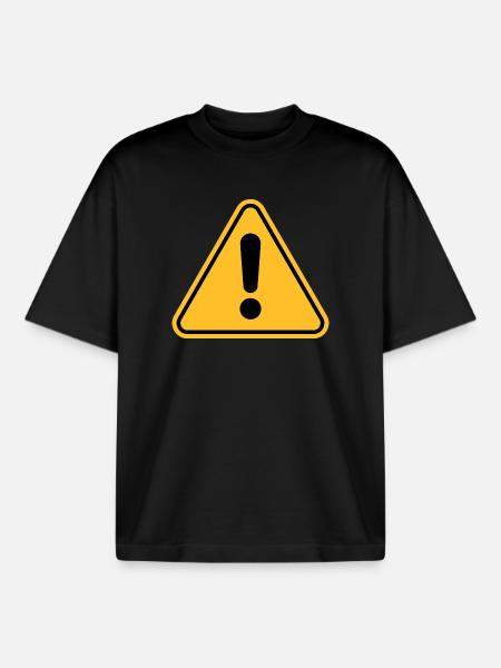 Warning sign / Exclamation point - Boxy Heavyweight Unisex Organic T-Shirt by Stanley/Stella - black