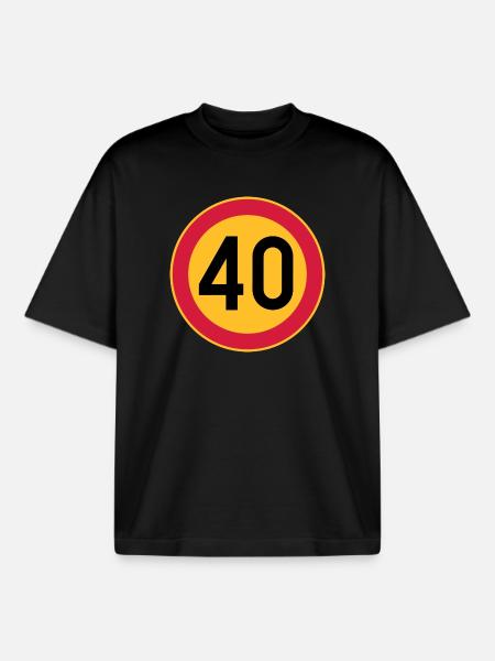 40 Limit / Tempolimit - Boxy Heavyweight Unisex Organic T-Shirt von Stanley/Stella - Schwarz