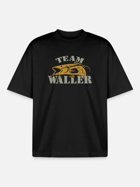 Team Waller - Wels fischen - Boxy Heavyweight Unisex Organic T-Shirt von Stanley/Stella - Schwarz
