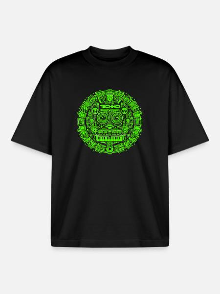 Techno Music Logo - Boxy Heavyweight Unisex Organic T-Shirt by Stanley/Stella - black
