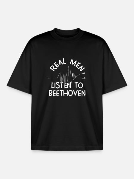 Beethoven - T-shirt unisexe boxy épais biologique Stanley/Stella - noir