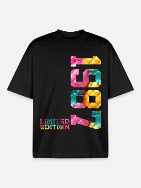 39TH BIRTHDAY LIMITED EDITION 1987 - Boxy Heavyweight Unisex Organic T-Shirt by Stanley/Stella - black