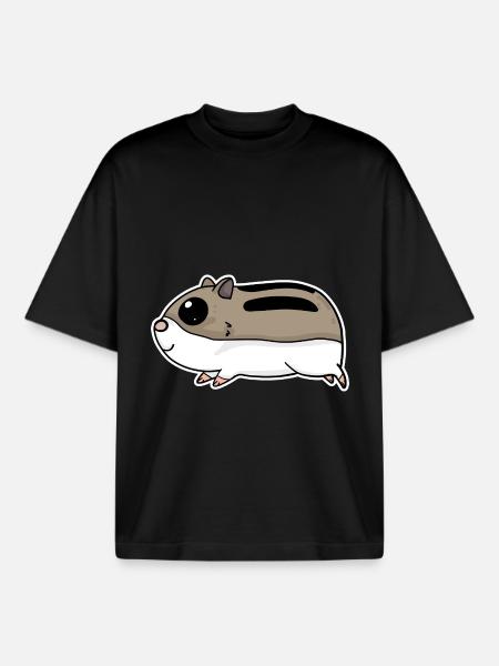 Hamster mignon - T-shirt unisexe boxy épais biologique Stanley/Stella - noir
