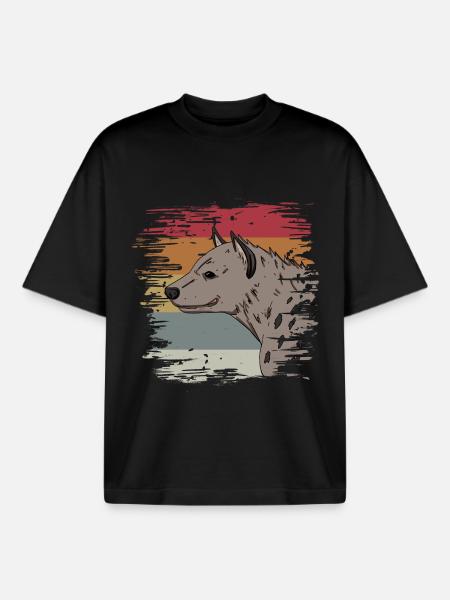 Hyäne - Boxy Heavyweight Unisex Organic T-Shirt von Stanley/Stella - Schwarz