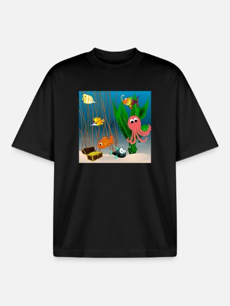 Marine life - Boxy Heavyweight Unisex Organic T-Shirt by Stanley/Stella - black