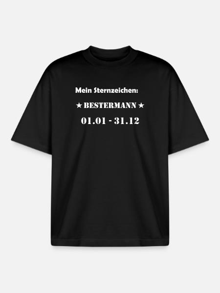 Bester Mann Wassermann Sternzeichen - Boxy Heavyweight Unisex Organic T-Shirt von Stanley/Stella - Schwarz