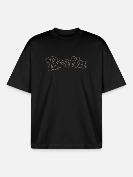 Berlin German Capital lettering - Boxy Heavyweight Unisex Organic T-Shirt by Stanley/Stella - black