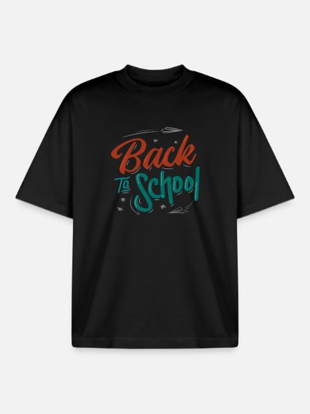 Back to school - Boxy Heavyweight Unisex Organic T-Shirt by Stanley/Stella - black