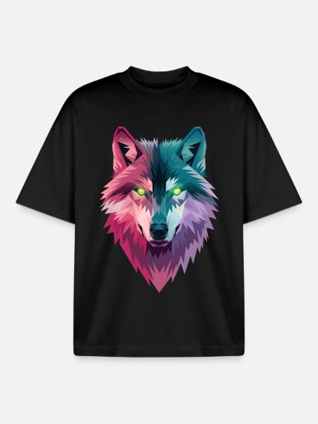 Loup - T-shirt unisexe boxy épais biologique Stanley/Stella - noir