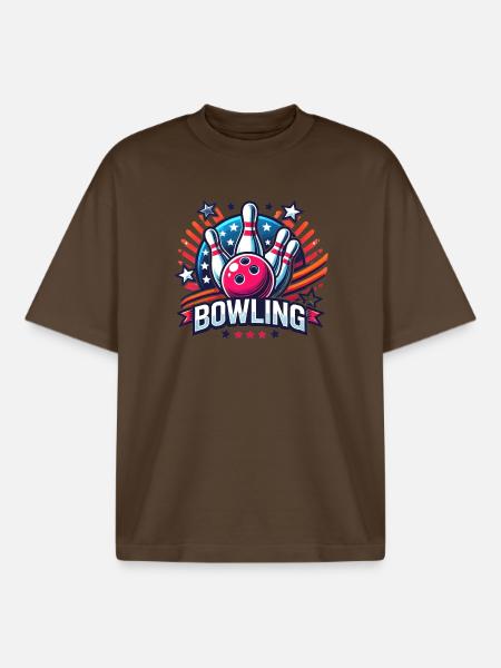 Bowling Logo - Boxy Heavyweight Unisex Organic T-Shirt by Stanley/Stella - mocha