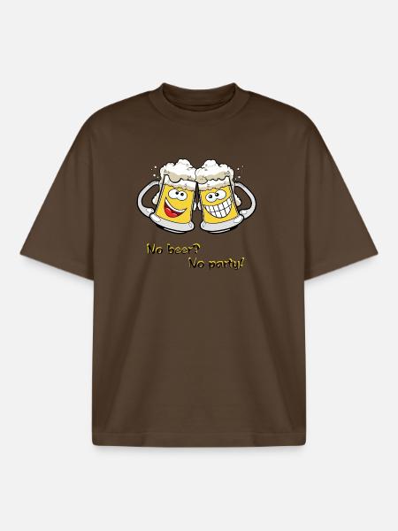 Beer mugs - Boxy Heavyweight Unisex Organic T-Shirt by Stanley/Stella - mocha
