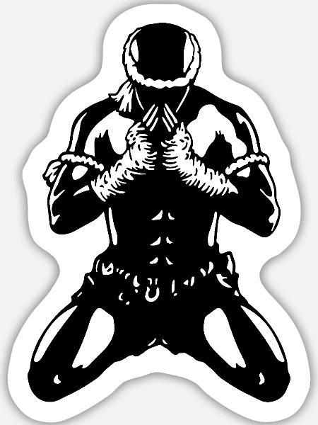 muay_thai_fighter04a - Sticker Größe L (20 x 20 cm) - Mattweiß