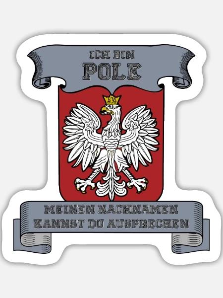 ich bin Pole - Sticker Größe L (20 x 20 cm) - Mattweiß