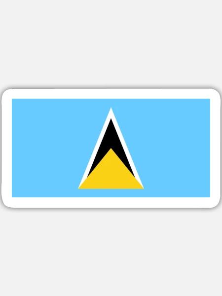 St. Lucia - Sticker Größe L (20 x 20 cm) - Mattweiß
