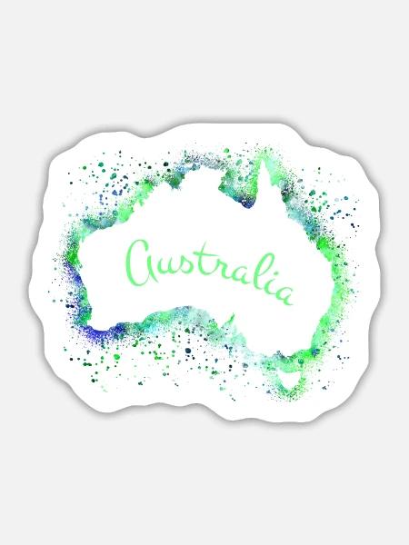 Australien - Sticker Größe L (20 x 20 cm) - Mattweiß