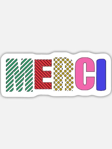 Vielen Dank - Sticker Größe L (20 x 20 cm) - Mattweiß
