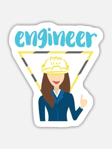 Tüftelnder Ingenieur Konstruktion - Sticker Größe L (20 x 20 cm) - Mattweiß