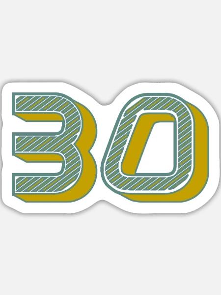 30 - Sticker Größe L (20 x 20 cm) - Mattweiß