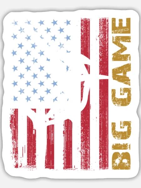 Springender Marlin mit US Flagge Hochseefischen - Sticker Größe L (20 x 20 cm) - Mattweiß