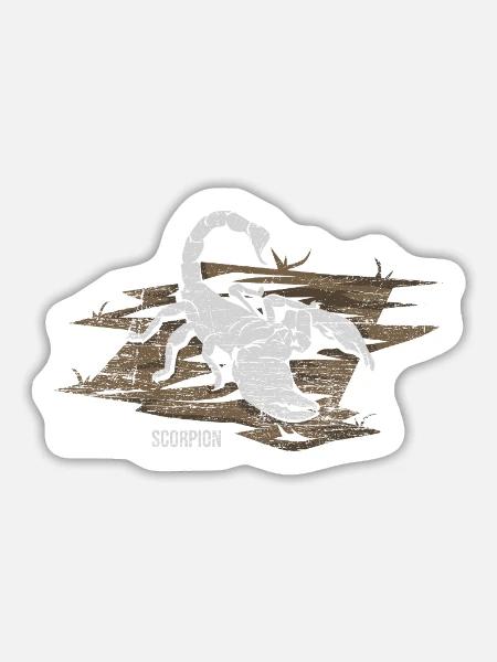 Gefährlicher Skorpion Wüstenjäger - Sticker Größe L (20 x 20 cm) - Mattweiß