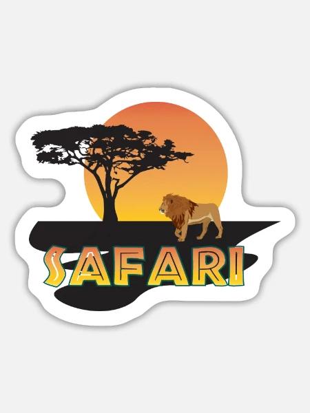 safari - Sticker Größe L (20 x 20 cm) - Mattweiß