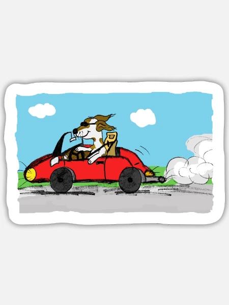 rennfahrer - Sticker Größe L (20 x 20 cm) - Mattweiß