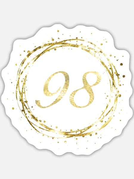 98 - Sticker Größe L (20 x 20 cm) - Mattweiß